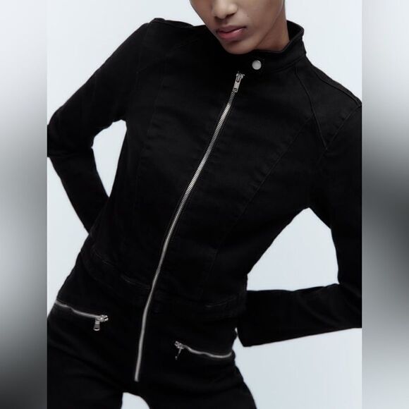 Zara Black Jumpsuit Zippers New - Picture 2 of 11